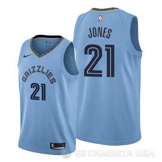 Camiseta Tyus Jones #21 Memphis Grizzlies Statement Azul - Haga un click en la imagen para cerrar